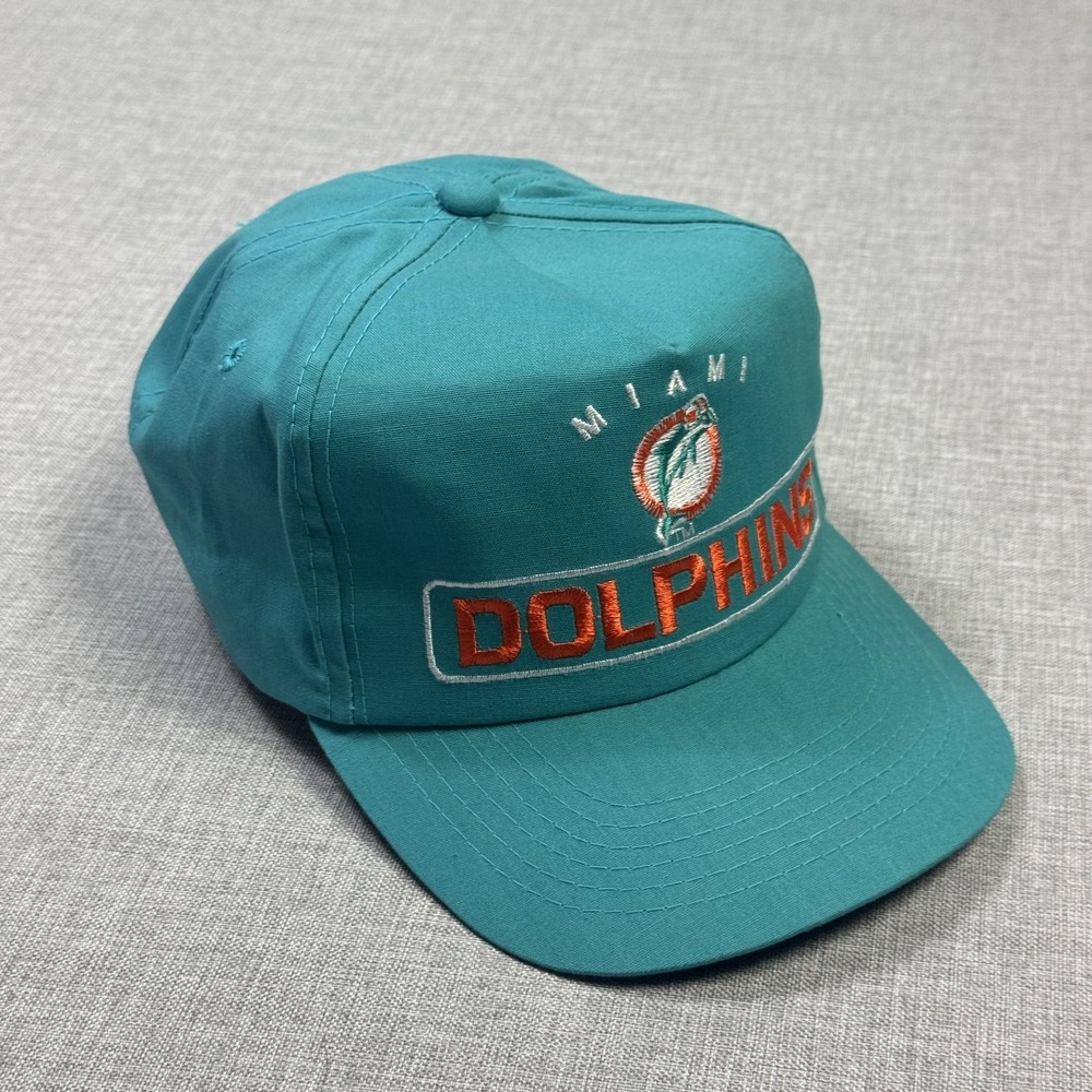 Sports Specialties VTG 90s Miami Dolphins Grid Block Logo Snapback Mens Teal NFL